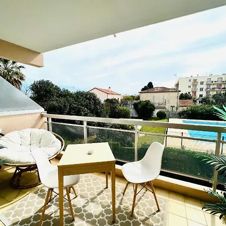 Les Palmiers - Avec Piscine Proche Plages - Wifi Et Clim Appartement Antibes